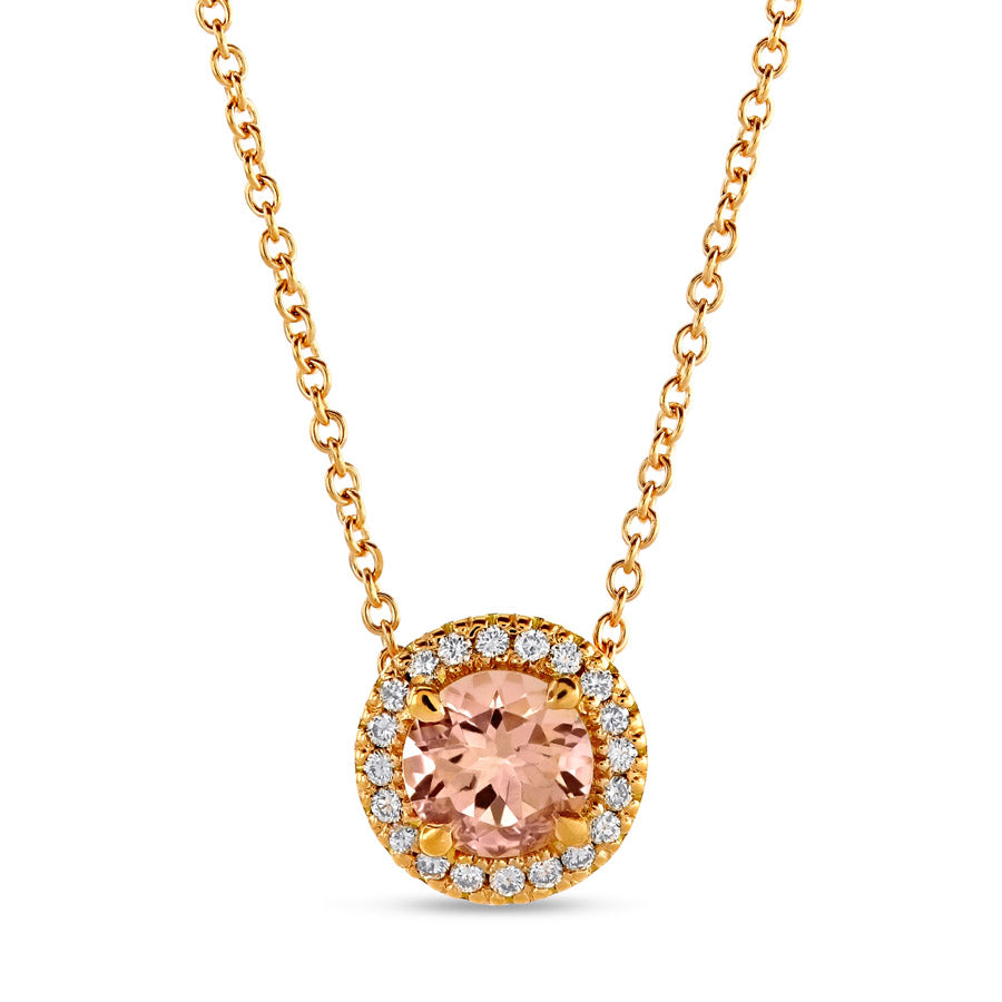 Beards Morganite & Rose Gold Pendant