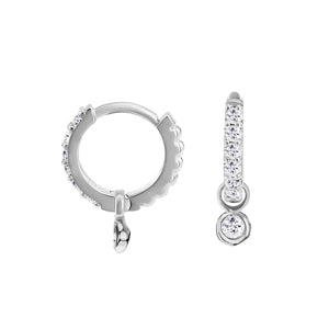 Dower & Hall White Sapphire Dewdrop Hoops SCDE3-S-WSAPP