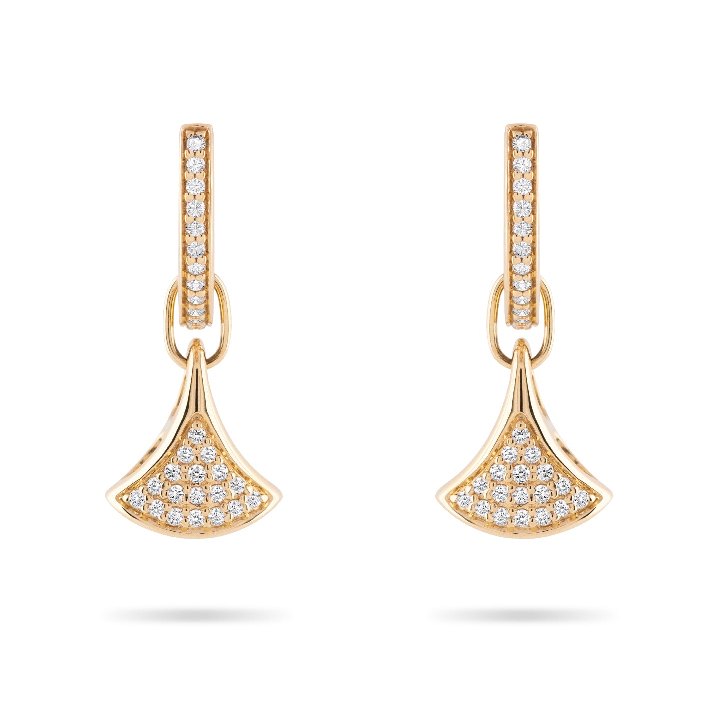 Beards Eventail Yellow Gold & Diamond Drop Earrings EVN302_G