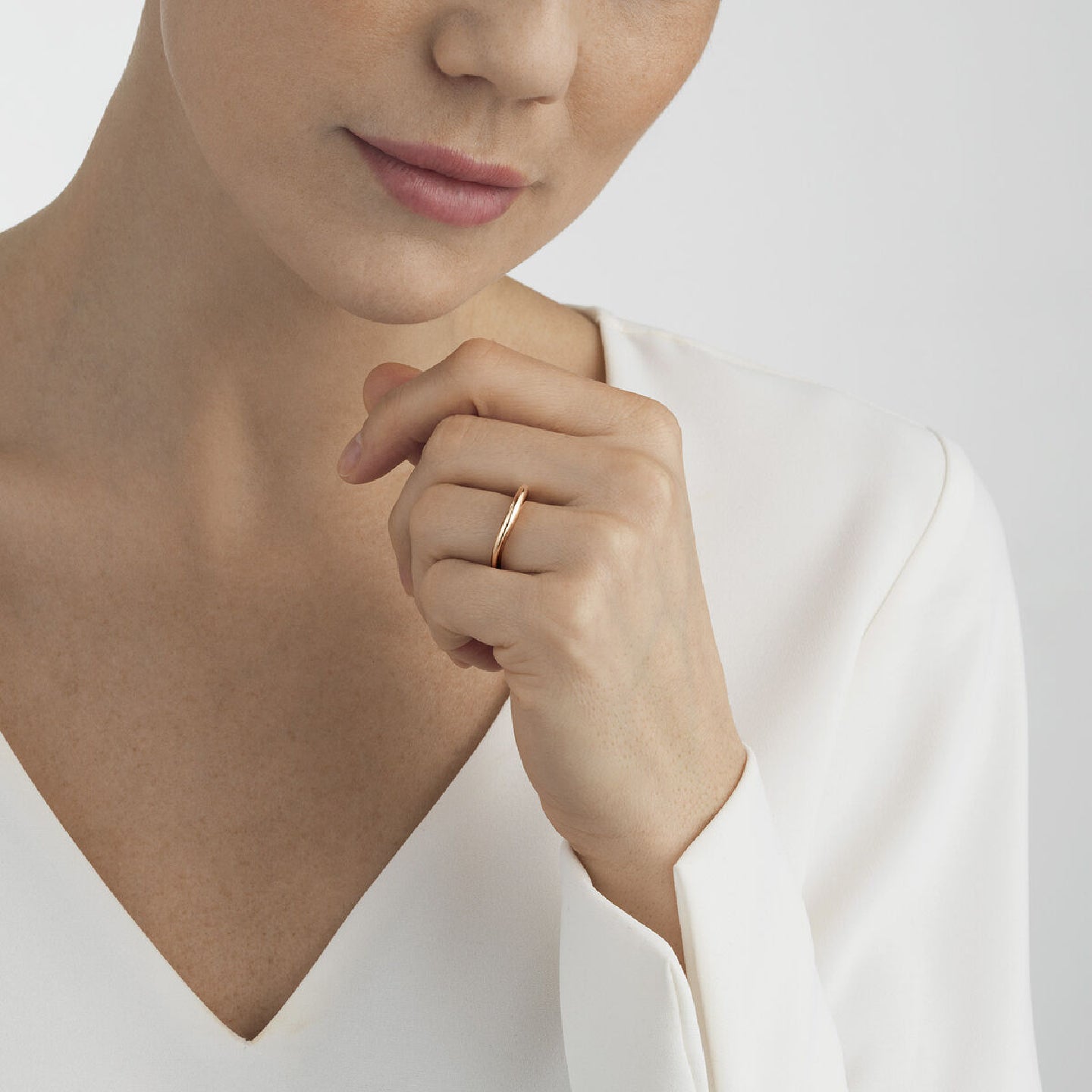 Georg Jensen Offspring Ring 18ct Rose Gold 200001340006