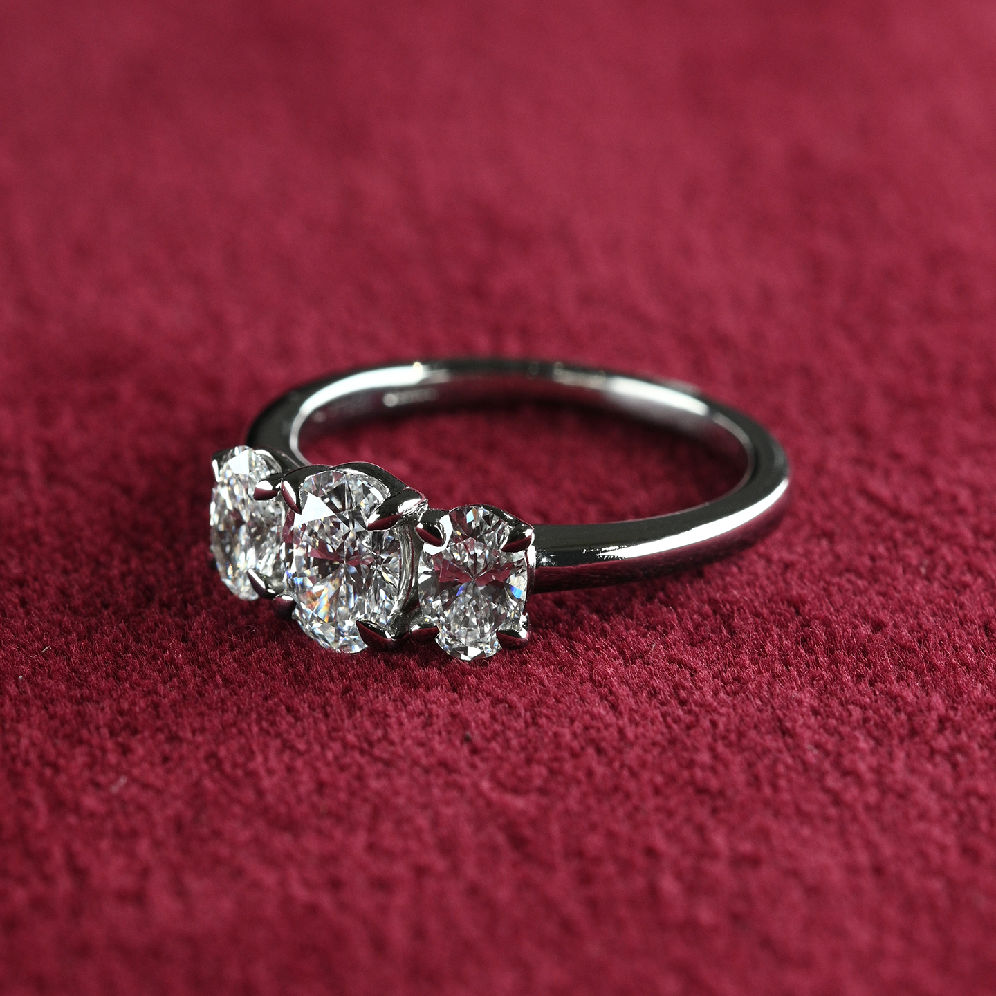 Beards Platinum Lab-Grown Trilogy Ring