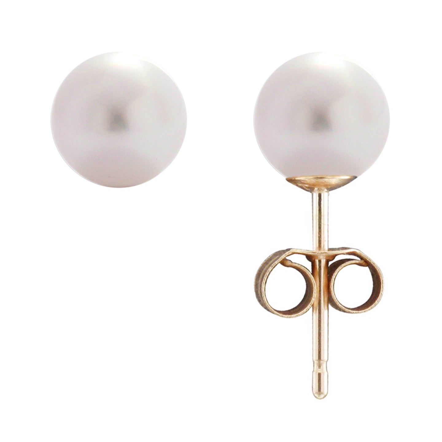 Beards Pearl & 18k Yellow Gold Studs