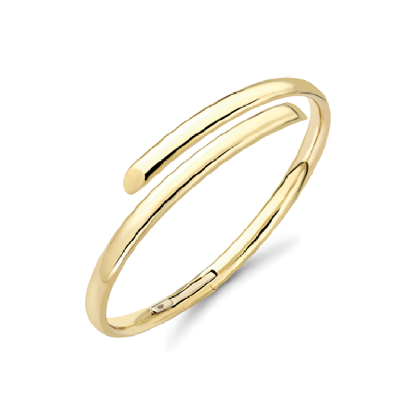 Beards 9ct Yellow Gold Oval Tube Crossover Bangle BN507