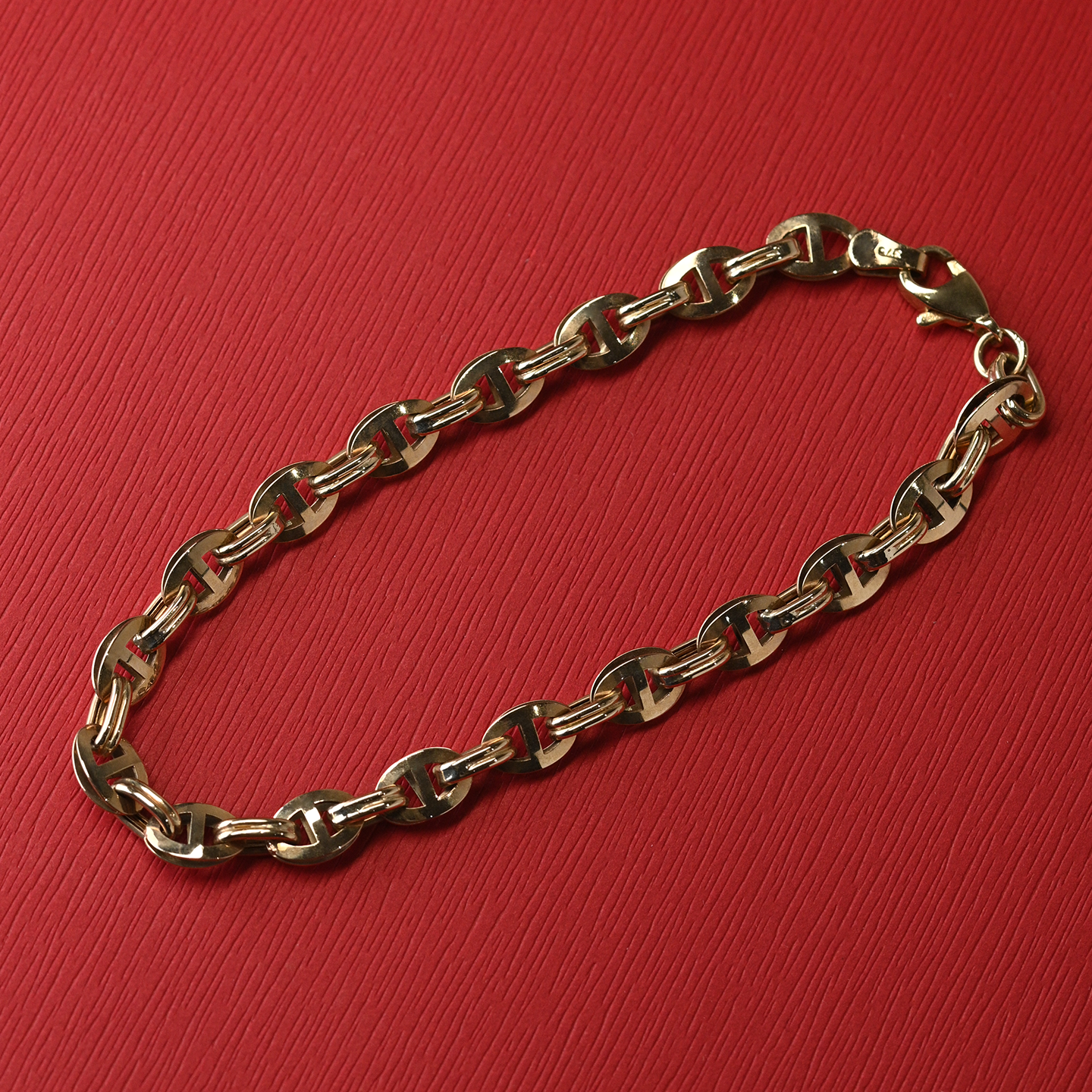 Beards Anchor Chain Bracelet Yellow Gold BR603-07