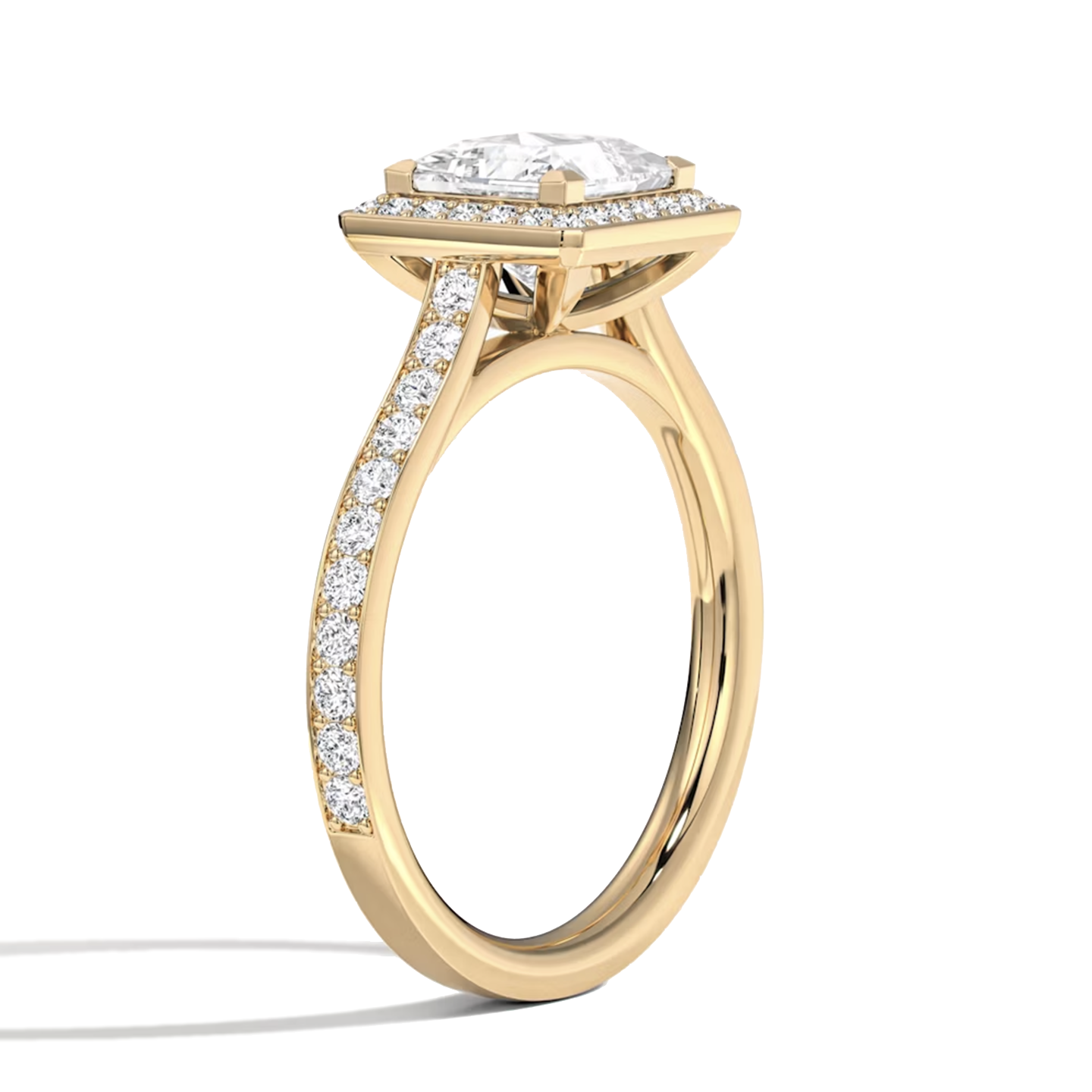 Classic Halo Princess Cut Pave I