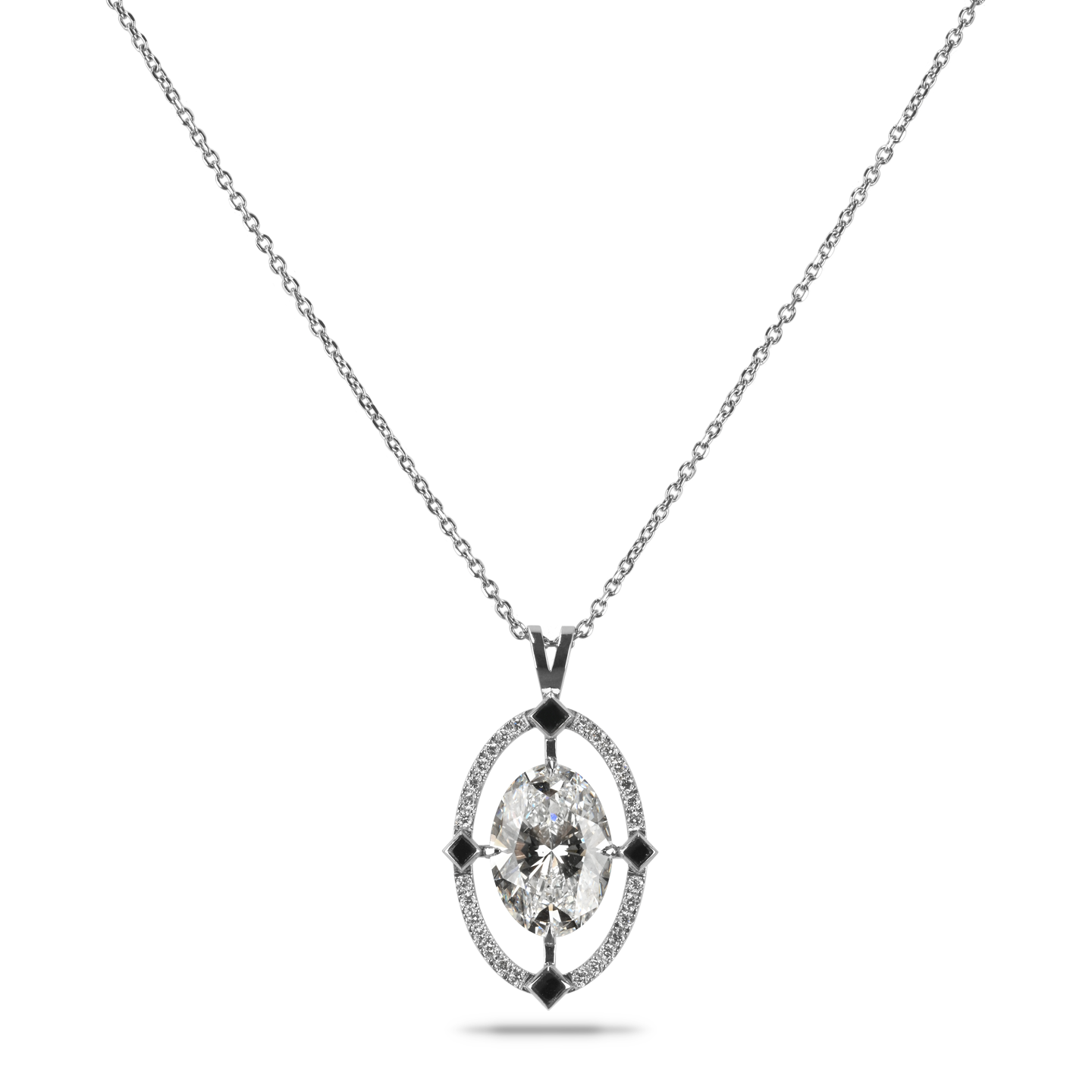 Beards Platinum Lab Grown Halo Pendant