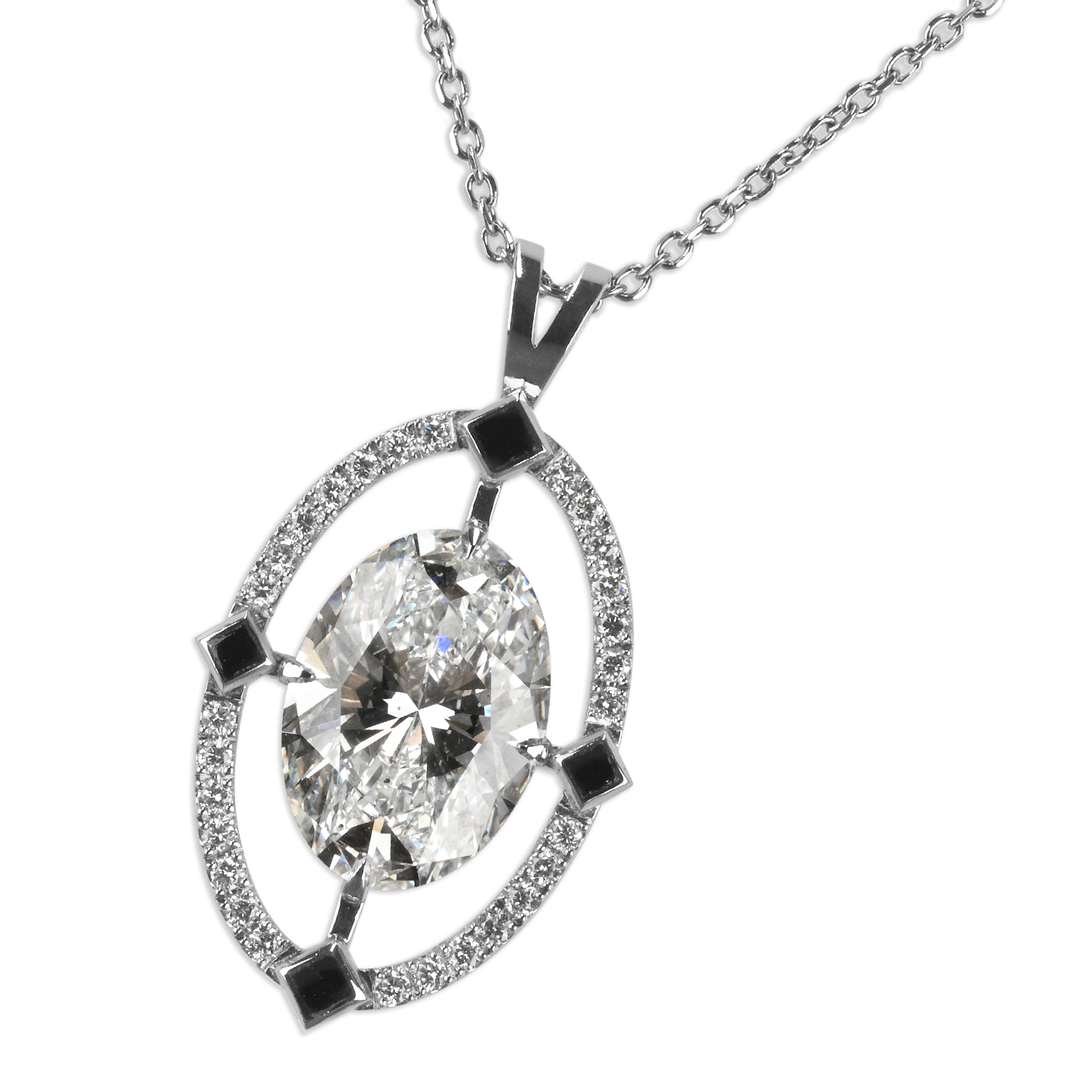 Beards Platinum Lab Grown Halo Pendant