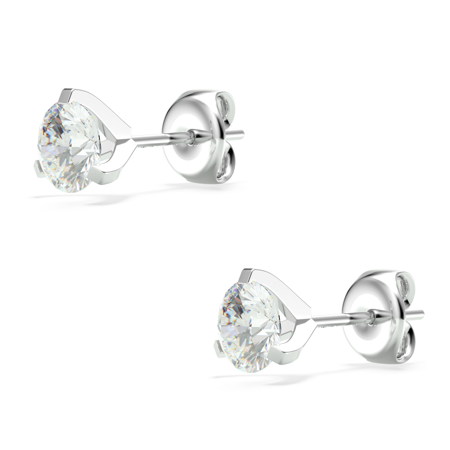 Beards Three Claw Diamond Studs Platinum