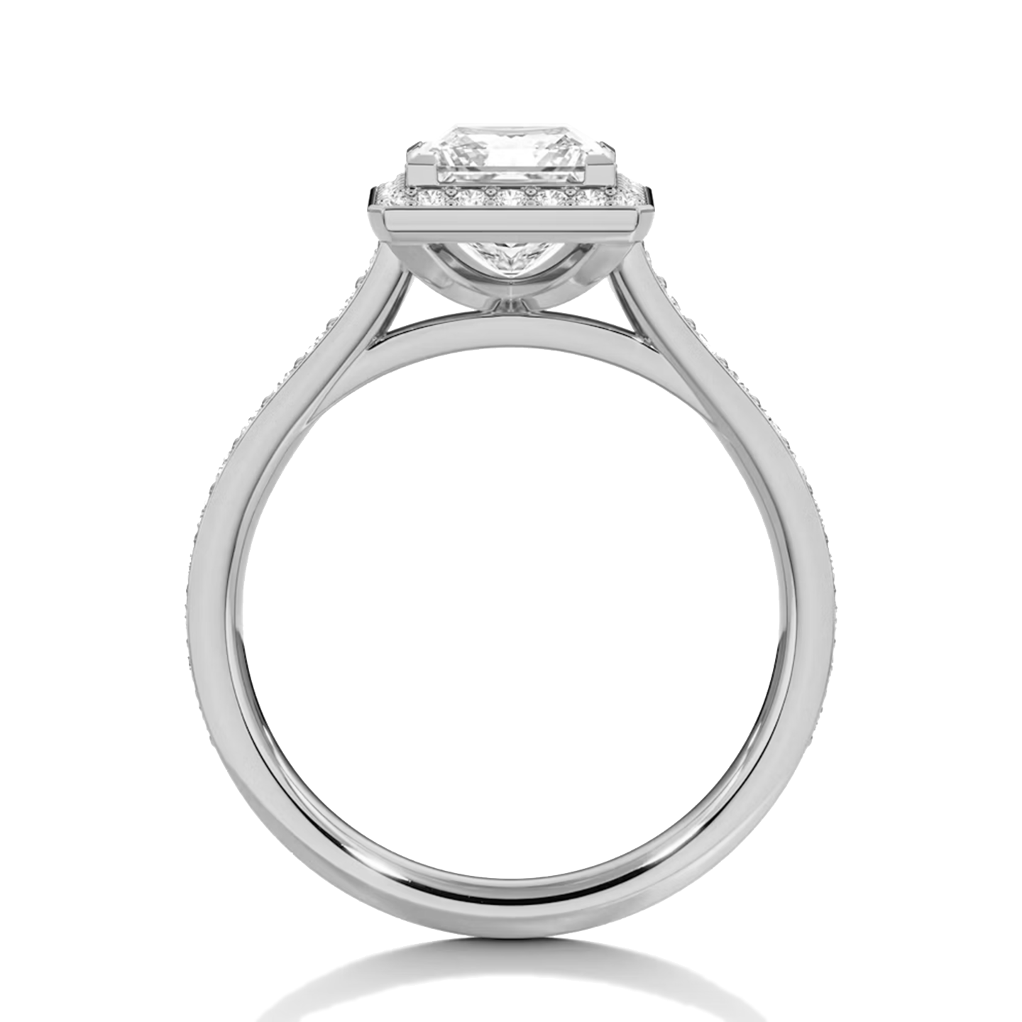 Classic Halo Princess Cut Pave I