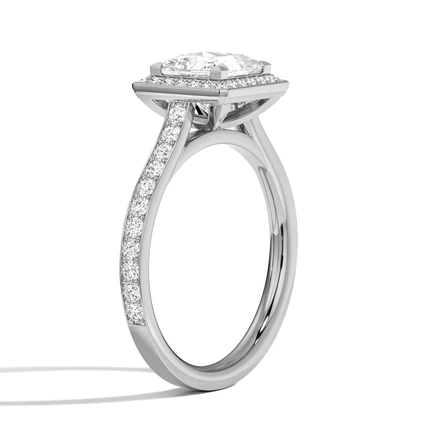 Classic Halo Princess Cut Pave I