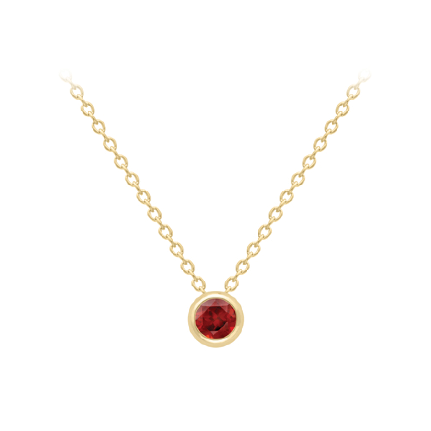 Beards 9ct Yellow Gold Garnet Necklace CA066-18
