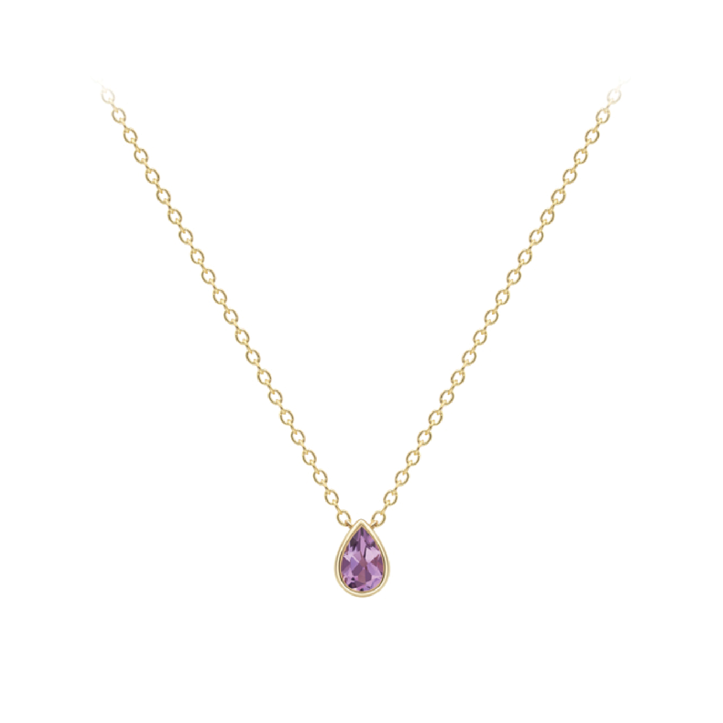 Beards 9ct Yellow Gold Pear Cut Amethyst Necklace CA090-18