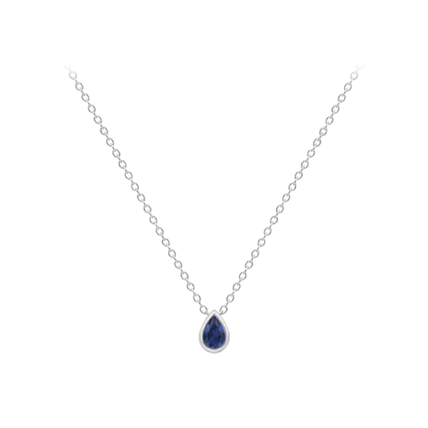 Beards 9ct White Gold Sapphire Necklace CA091-18