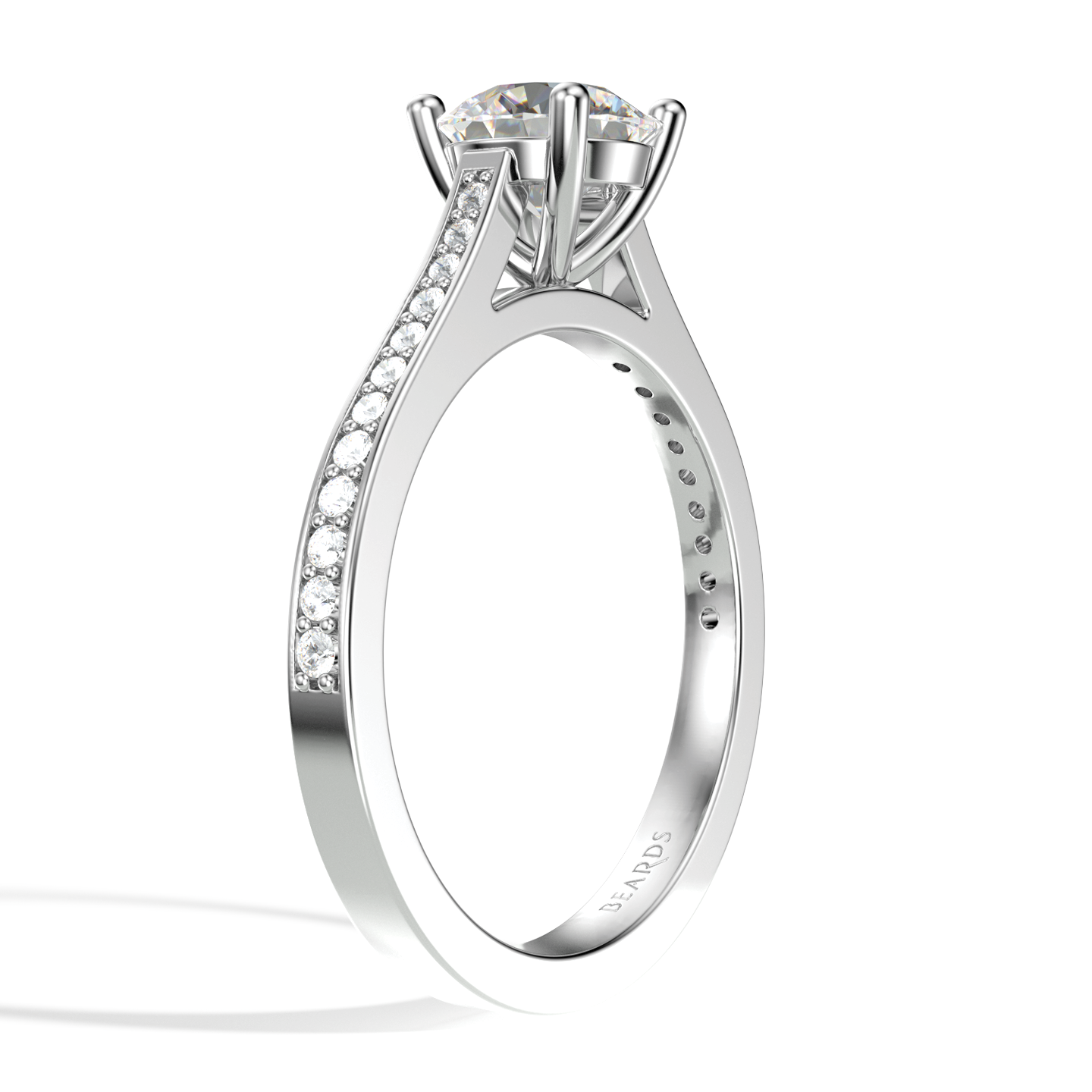Classic Four Claw Solitaire Pavé Platinum