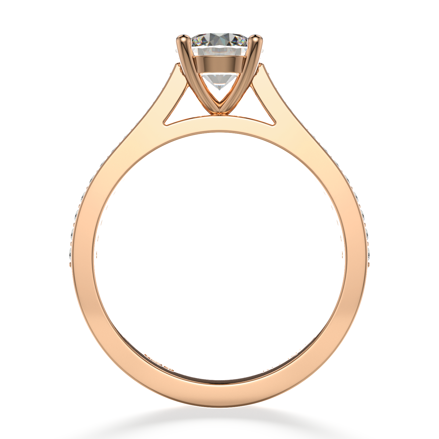 Classic Four Claw Solitaire Pavé Rose Gold
