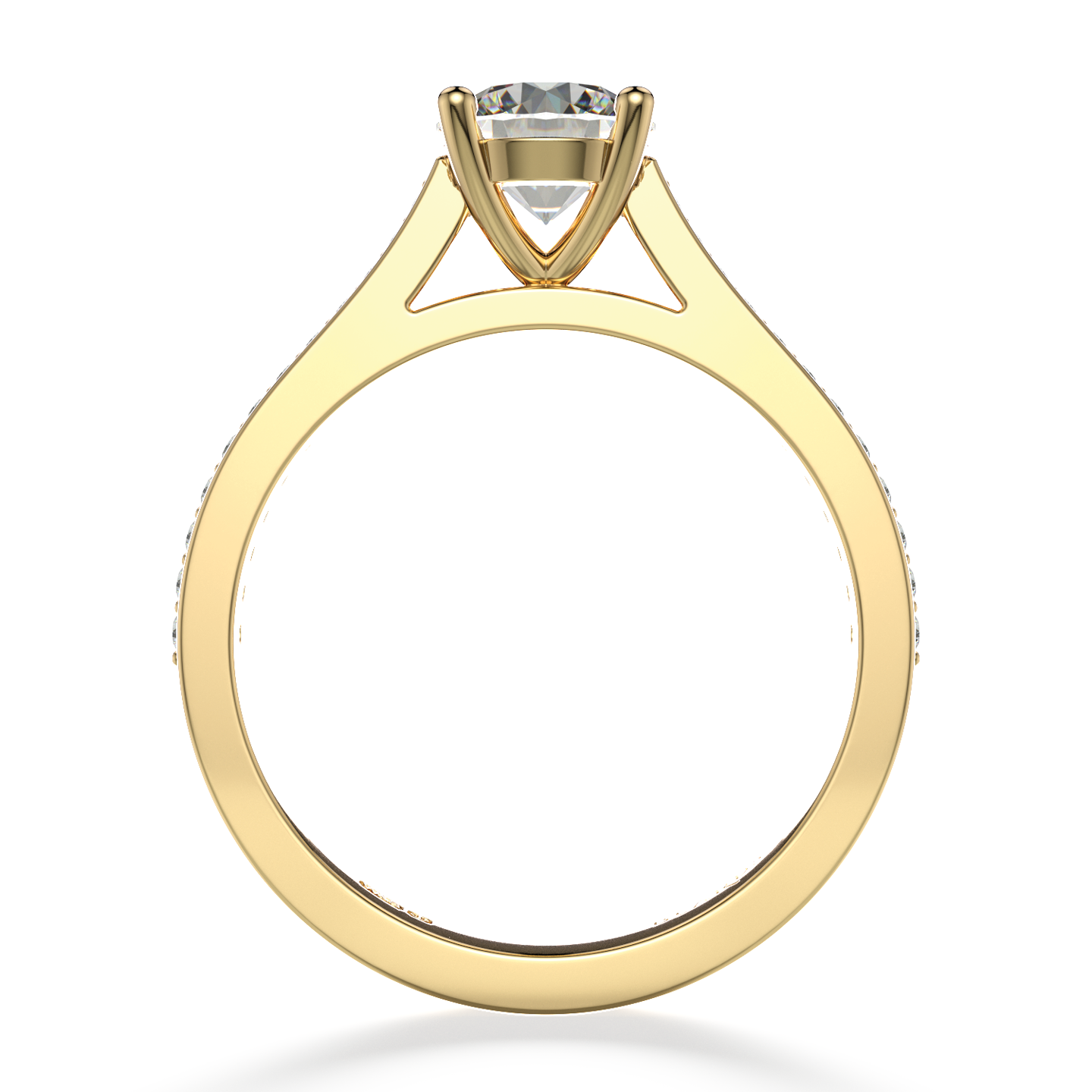 Classic Four Claw Solitaire Pavé Yellow Gold