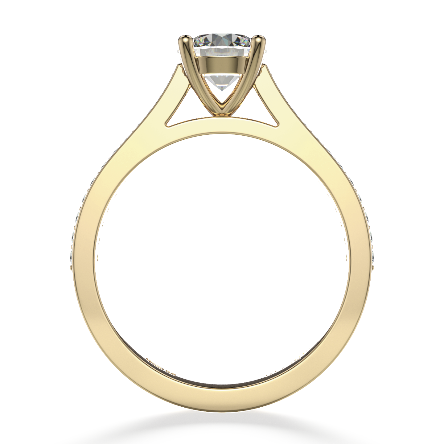 Classic Four Claw Solitaire Pavé Yellow Gold