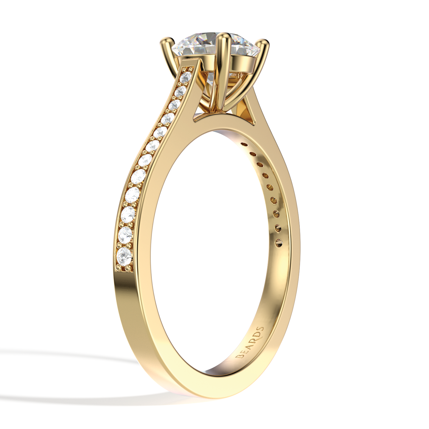 Classic Four Claw Solitaire Pavé Yellow Gold