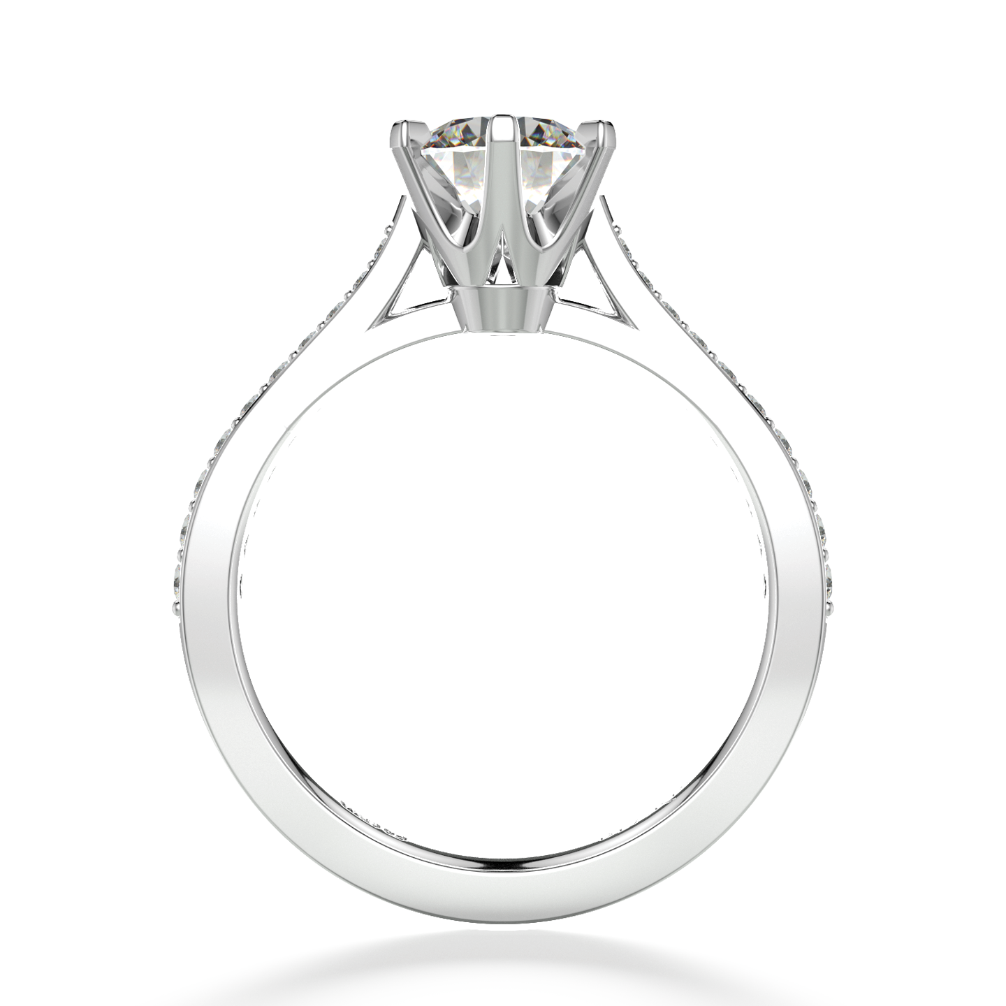 Classic Six Claw Solitaire Pavé Platinum