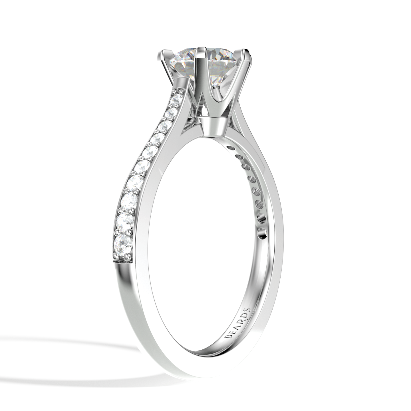 Classic Six Claw Solitaire Pavé Platinum