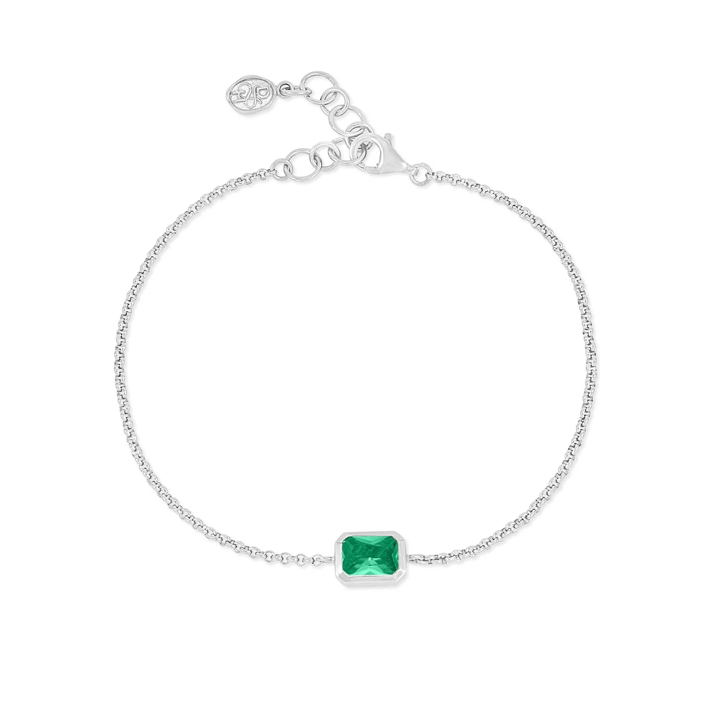 DOWER & HALL Green Garnet Octagon Chain Bracelet HHB90-S-GG