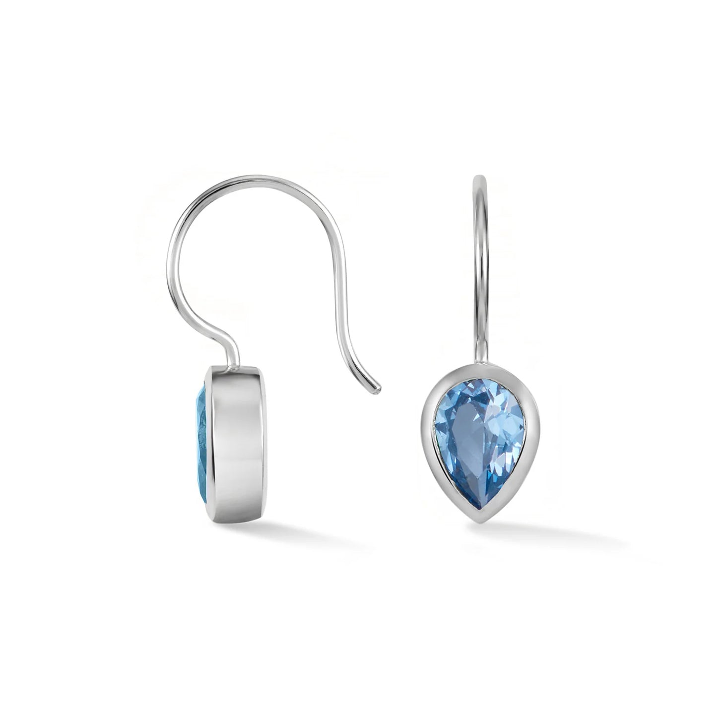 DOWER & HALL Pear Blue Topaz Earrings TWE31-S-BT