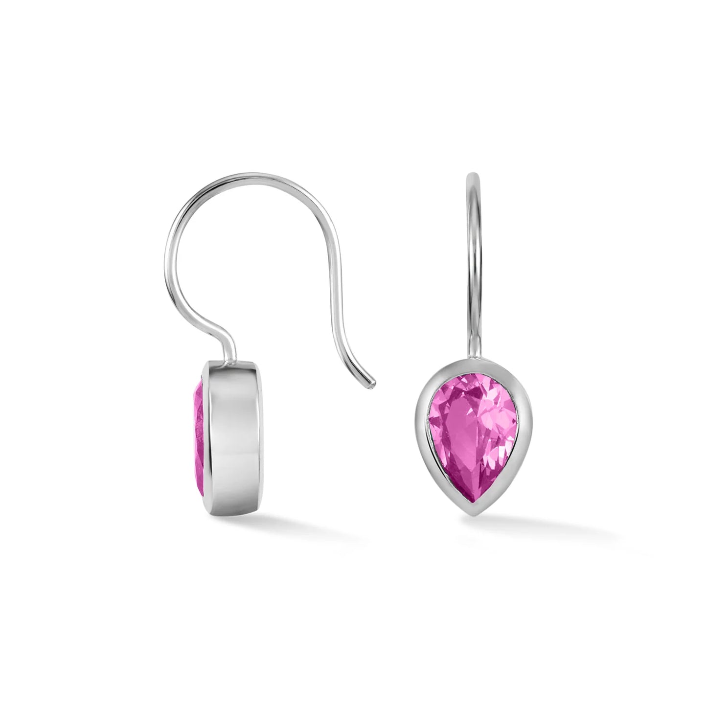 DOWER & HALL Pear Pink Quartz Earrings TWE31-S-PINK