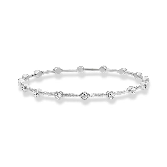 DOWER & HALL Round White Topaz Array Bangle TWBG63-S-WT-MED