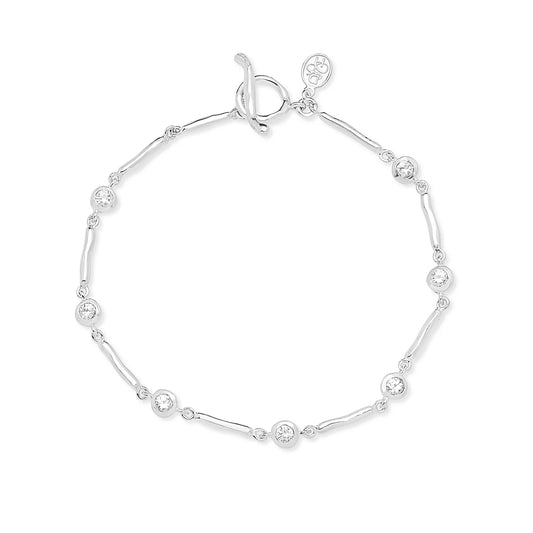 DOWER & HALL White Sapphire Dewdrops Link Bracelet TWB24-S-WSAPP