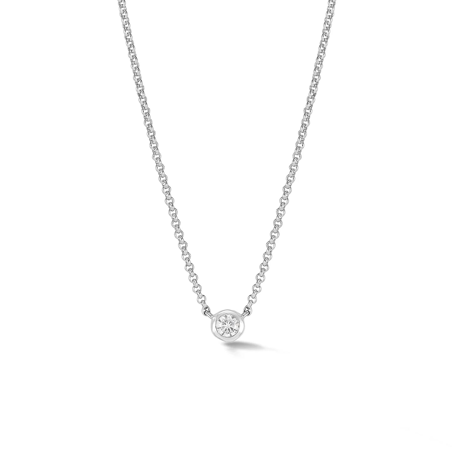 DOWER & HALL White Sapphire Round Dewdrop Pendant TWP4-S-WSAPP-16