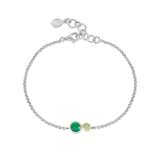 DOWER & HALL ‘Greens’ Tutti Frutti Duo Chain Bracelet TWB35-S-GG-PERI
