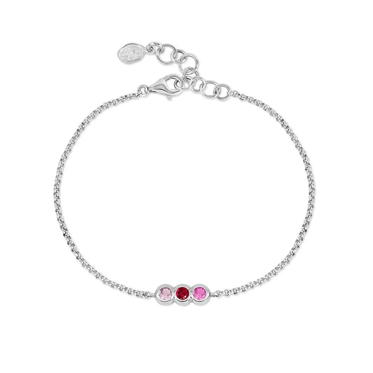 DOWER & HALL ‘Pinks’ Tutti Frutti Chain Bracelet TWB39-S-PINKS