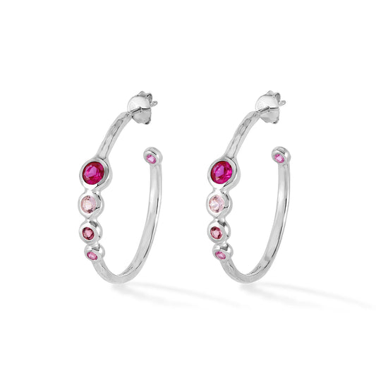 DOWER & HALL ‘Pinks’ Tutti Frutti Hoop Earrings TWE75-S-PINK