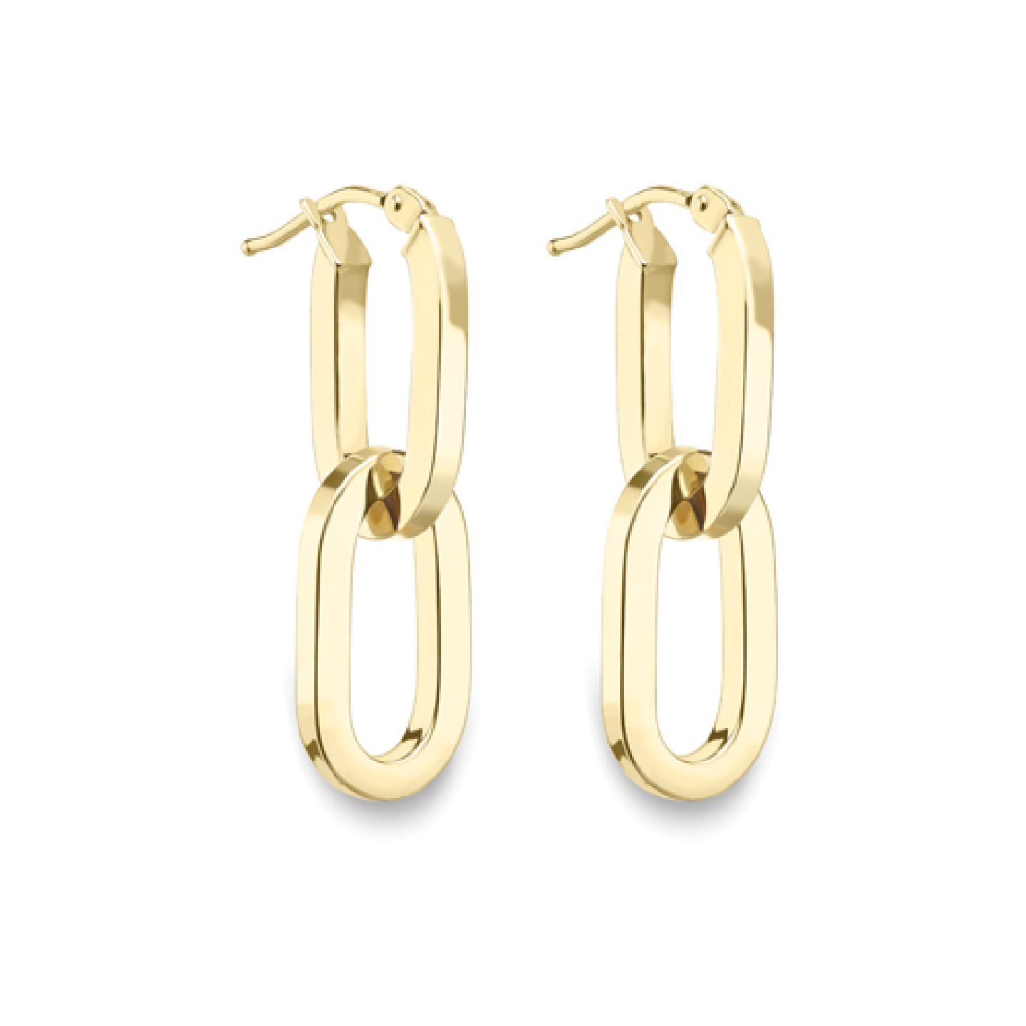 Beards 9ct Yellow Gold Drop Hoop Earrings EA051