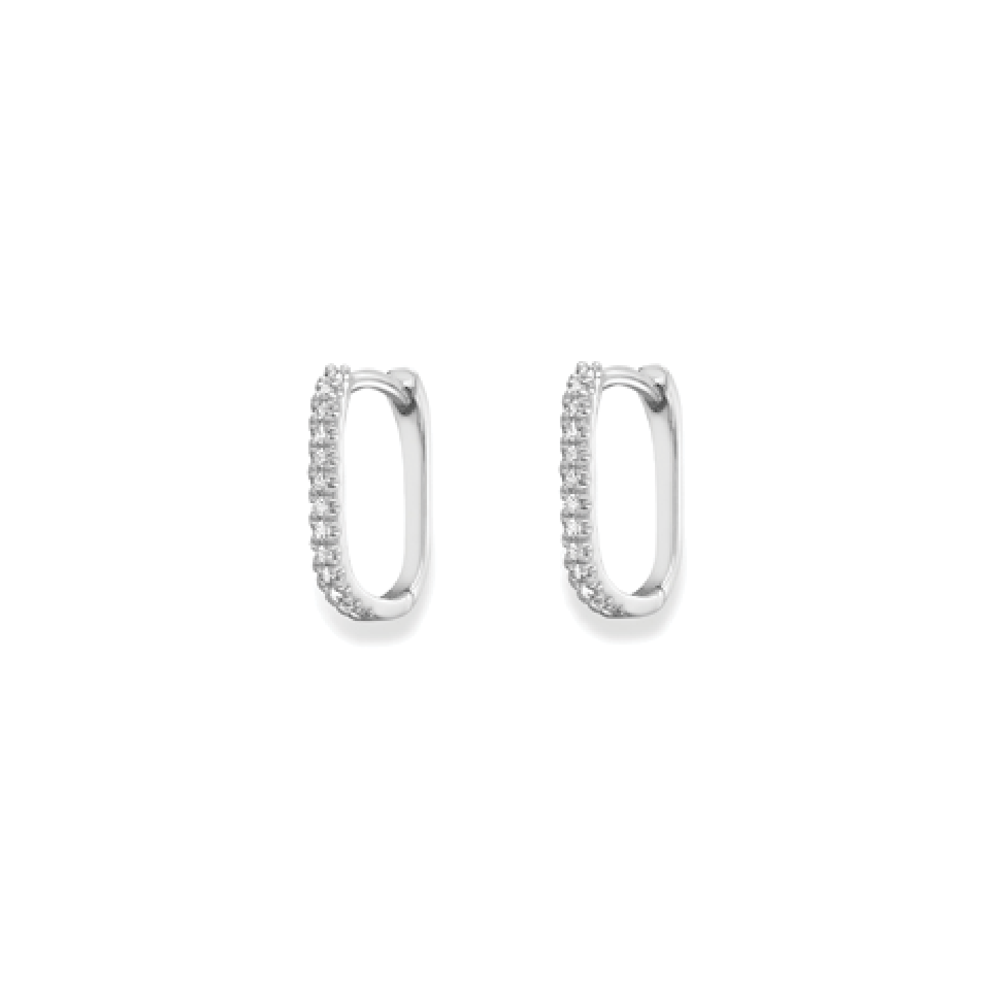 Beards 9ct White Gold Diamond Huggie Hoops EA250