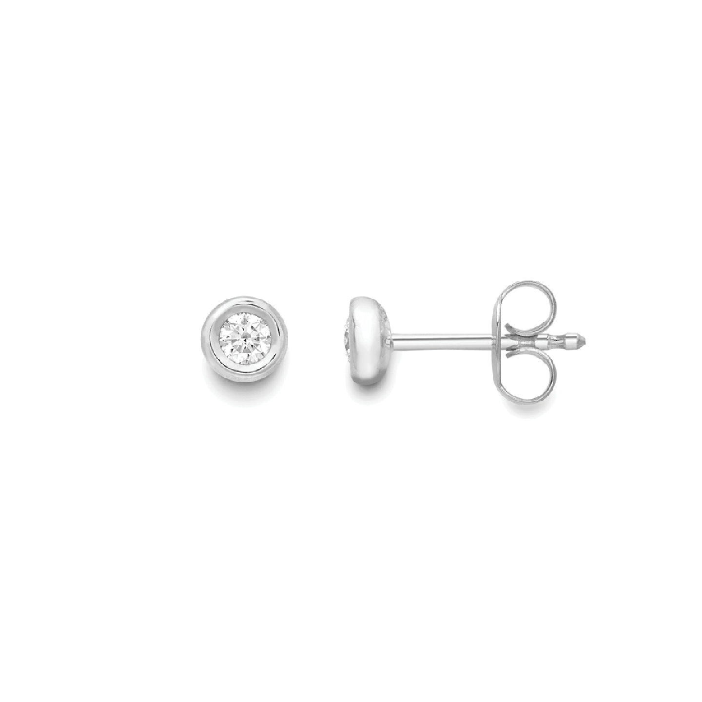 Beards 18ct White Gold Diamond Studs EG071