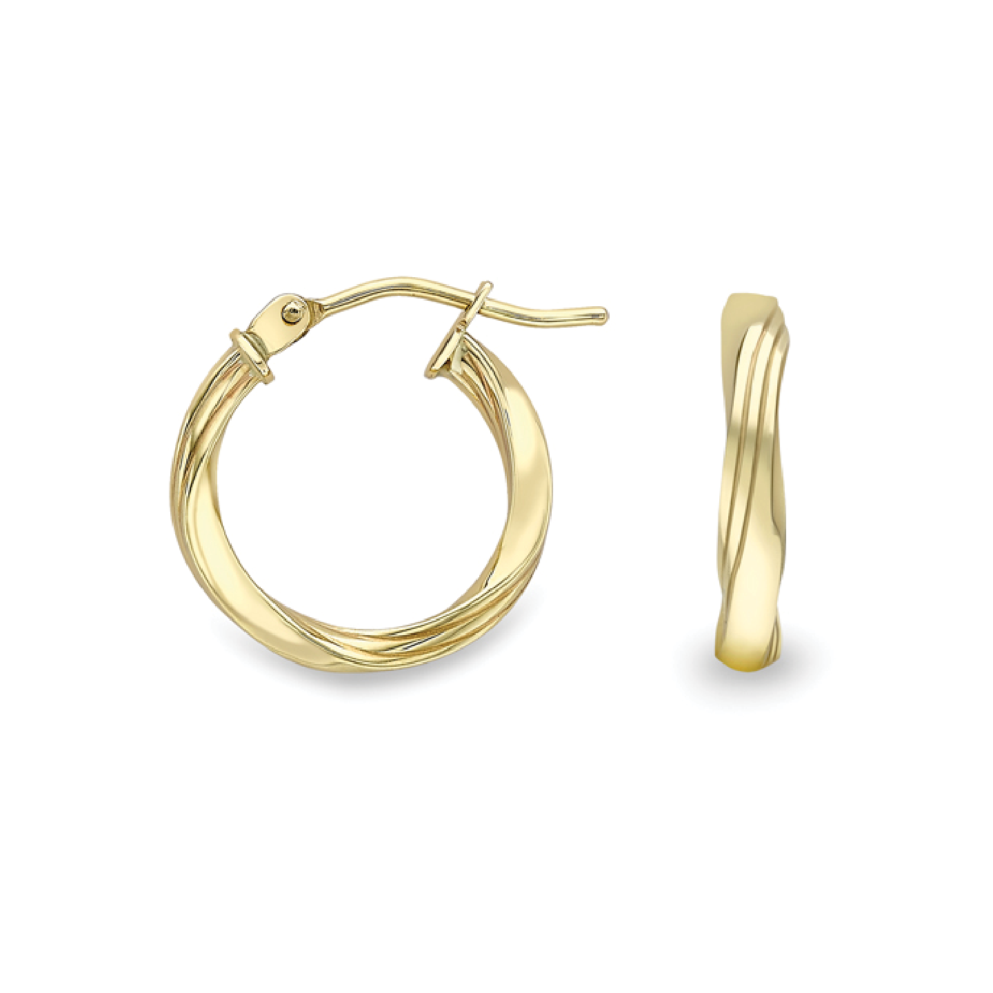 Beards 9ct Yellow Gold Hoop Earrings Small ER558