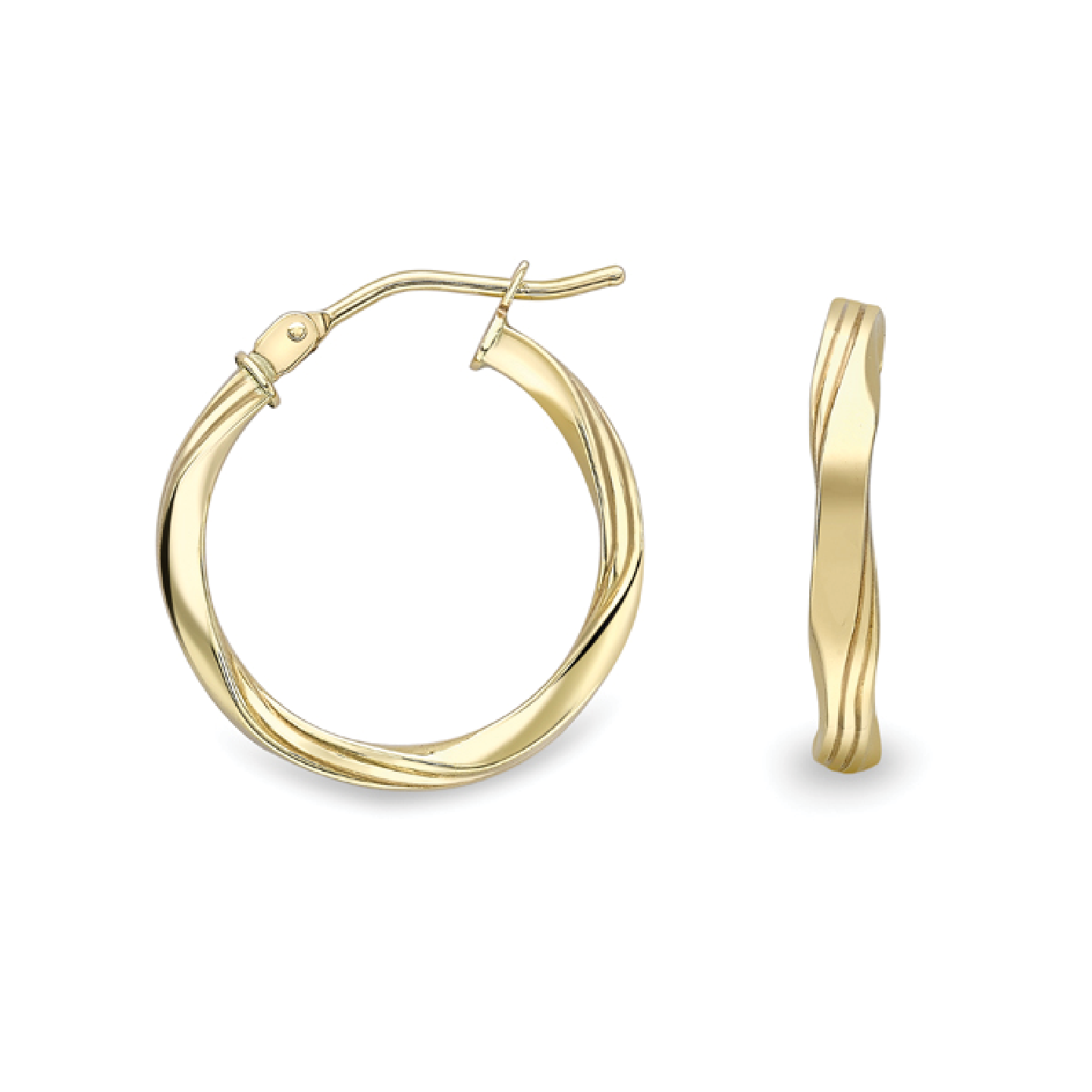 Beards 9ct Yellow Gold Hoop Earrings Large ER559