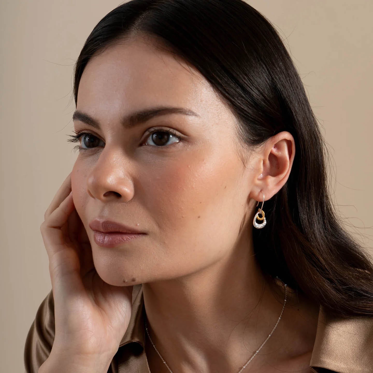 Dower & Hall Entwined Double Oval Drop Earrings EWE20-S-V