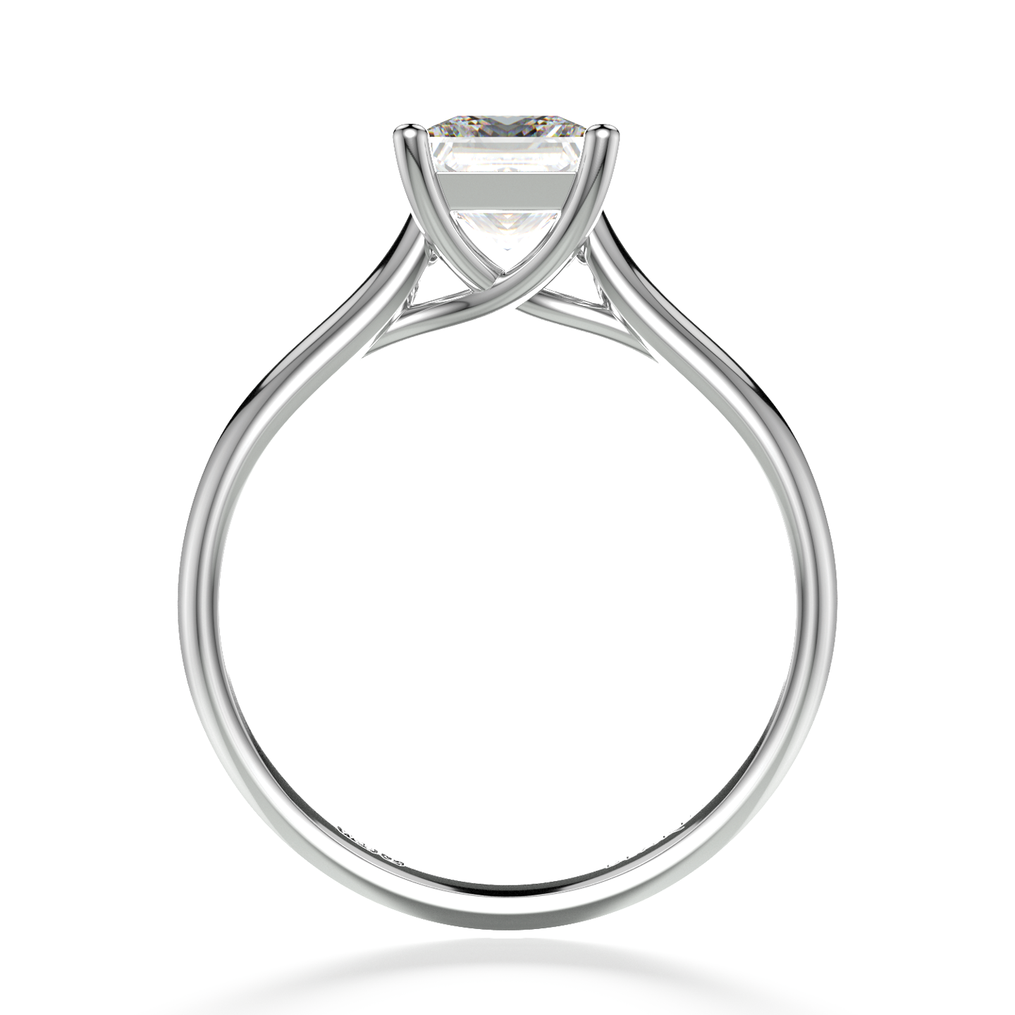 Classic Four Claw Solitaire Princess Cut Platinum