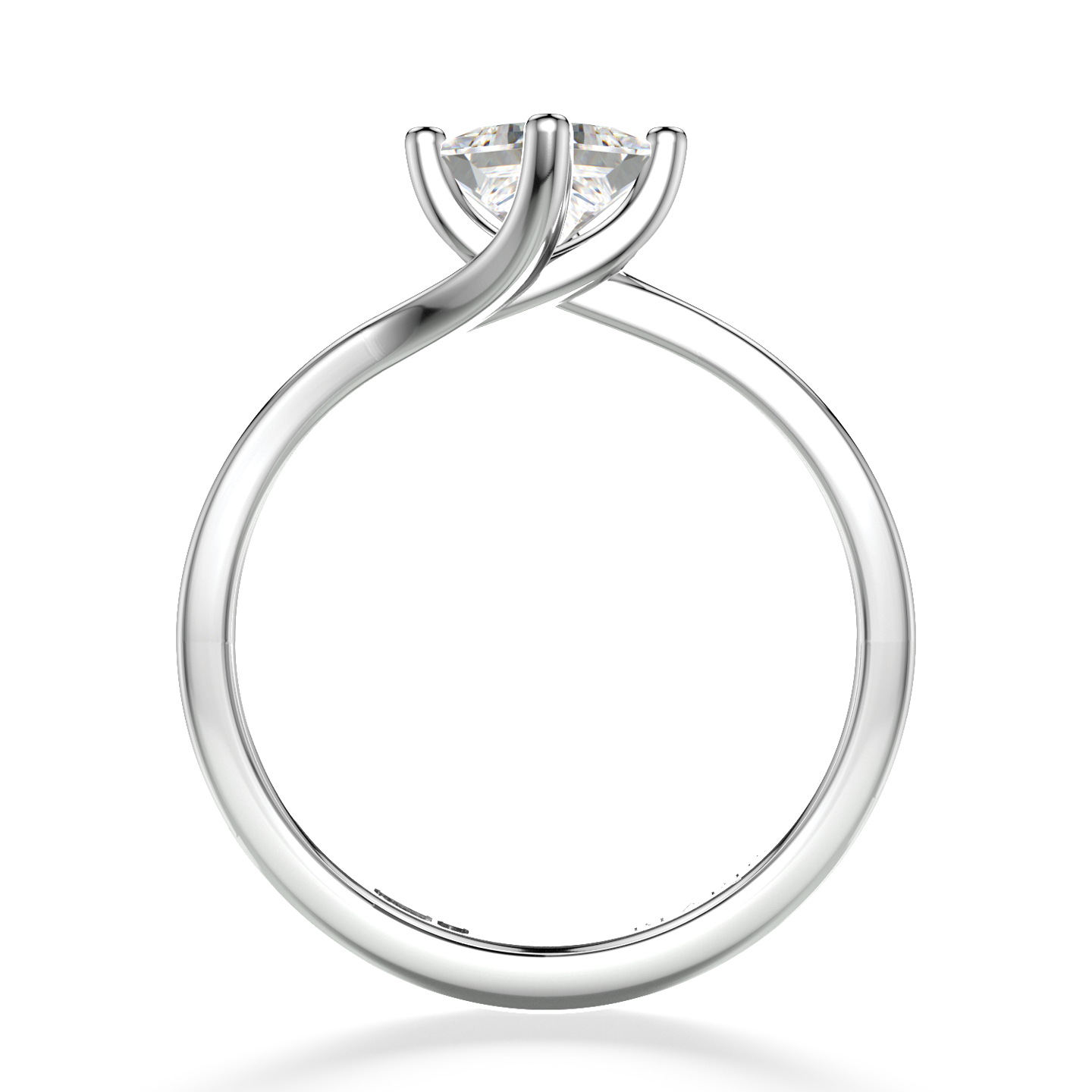 Classic Twist Solitaire Princess Cut Platinum