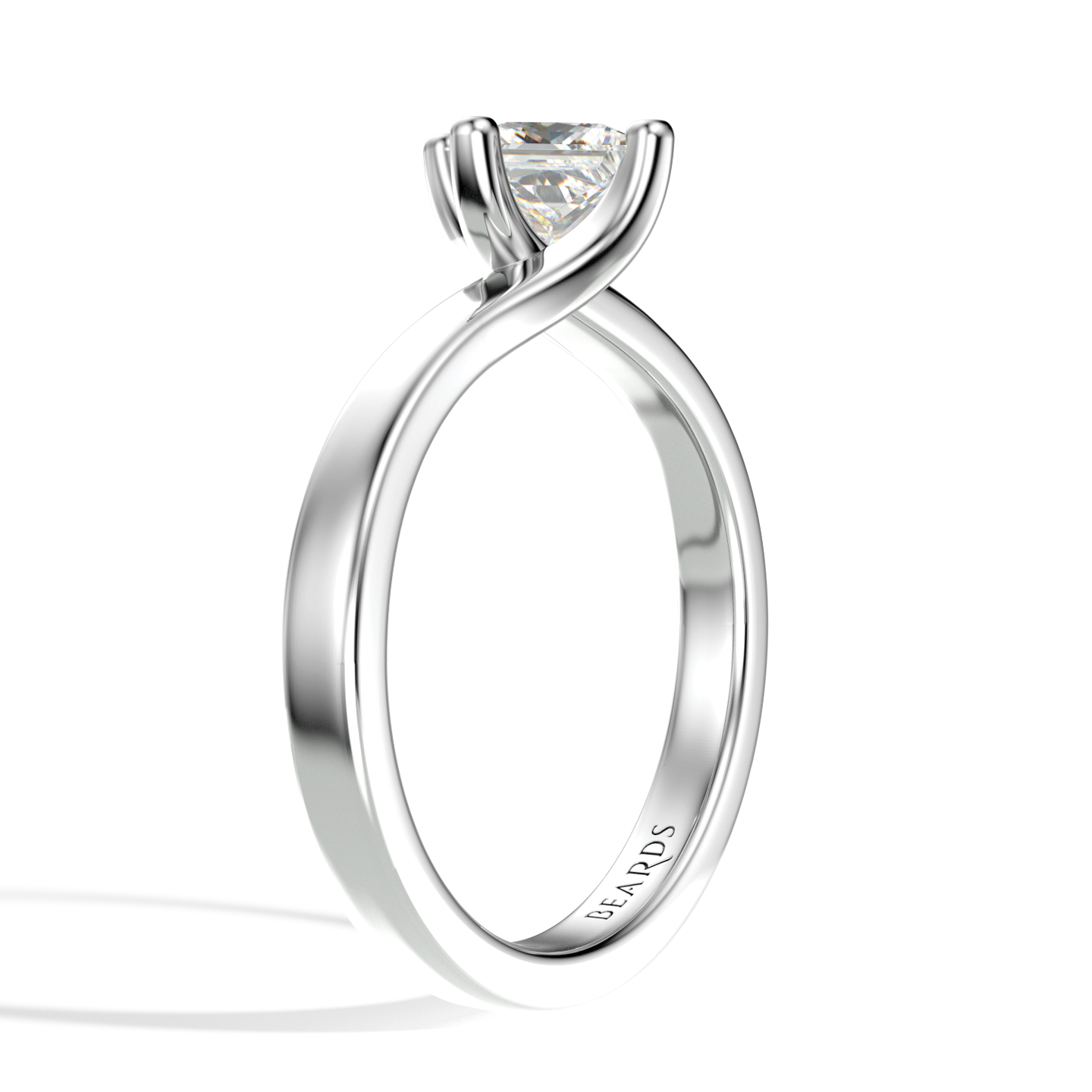 Classic Twist Solitaire Princess Cut Platinum