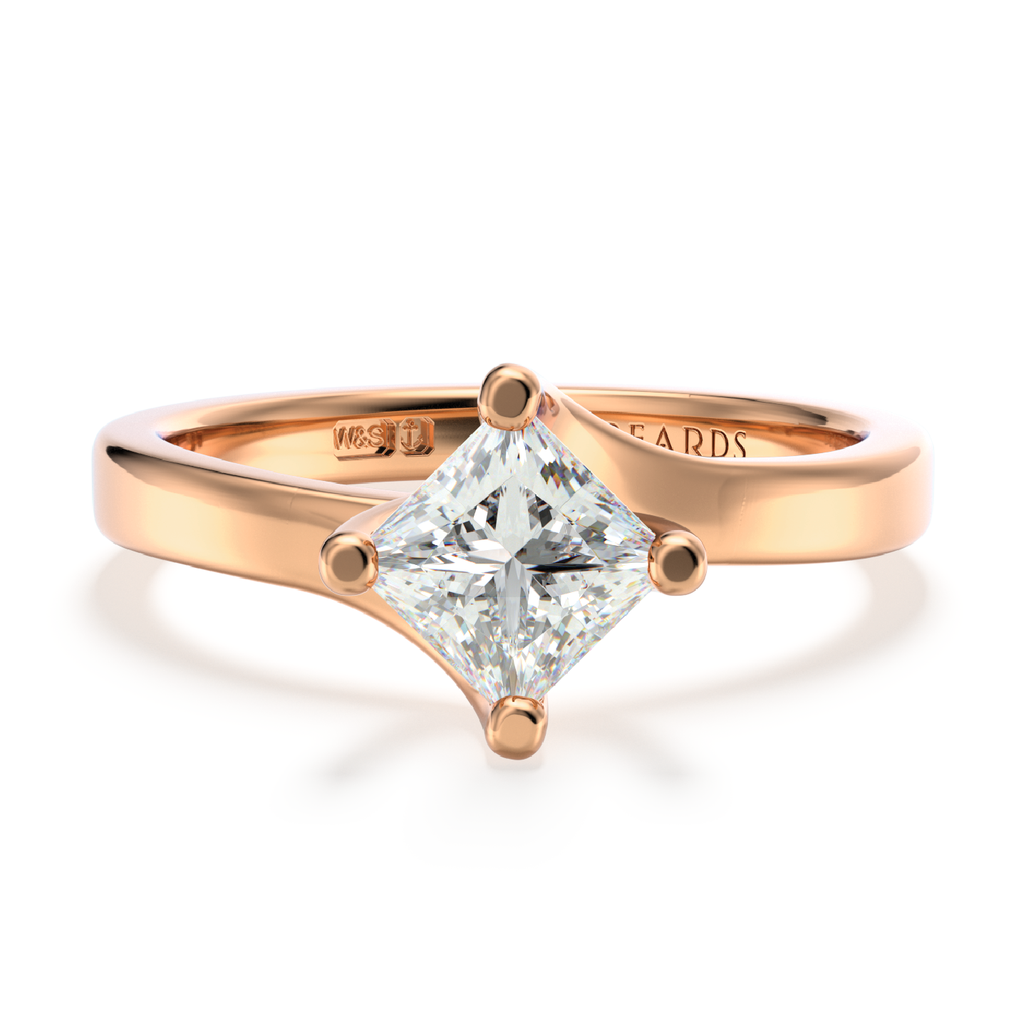 Classic Twist Solitaire Princess Cut Rose Gold