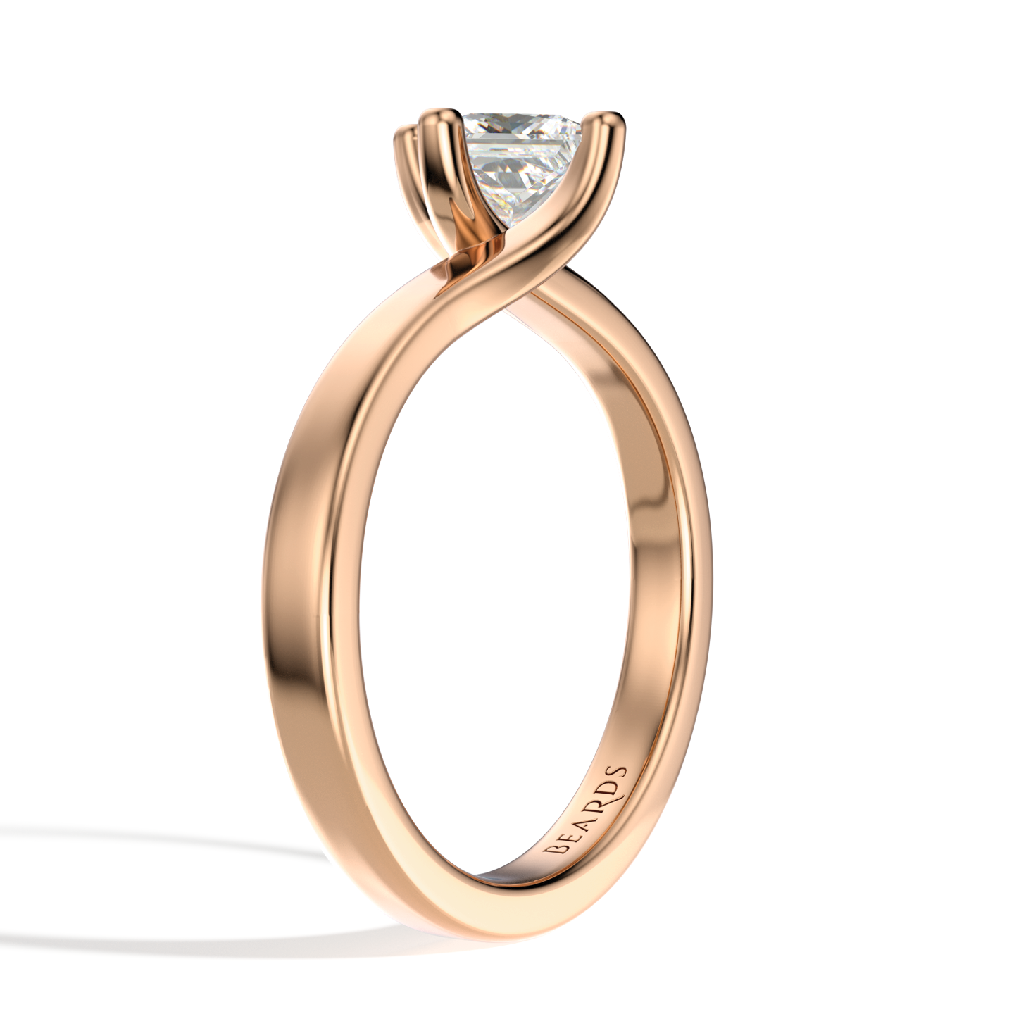 Classic Twist Solitaire Princess Cut Rose Gold