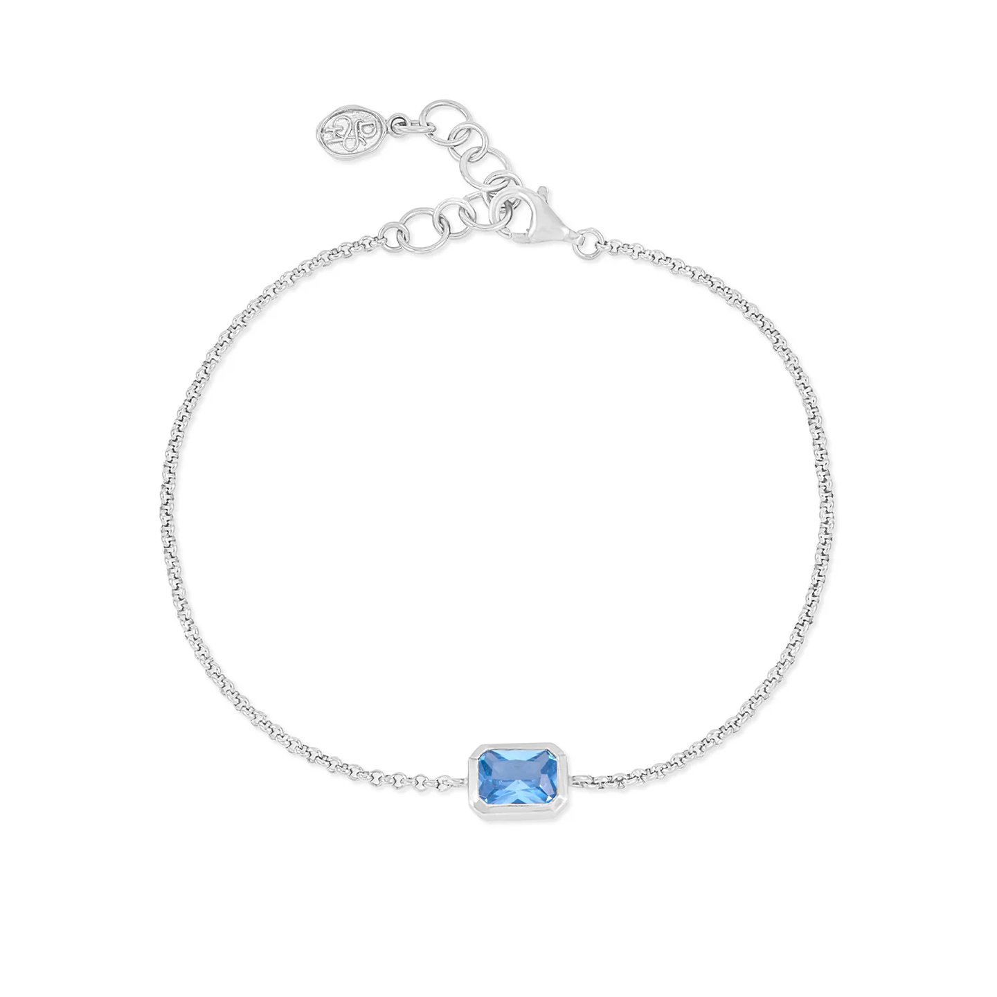 DOWER & HALL Blue Topaz Octagon Chain Bracelet HHB90-S-BT