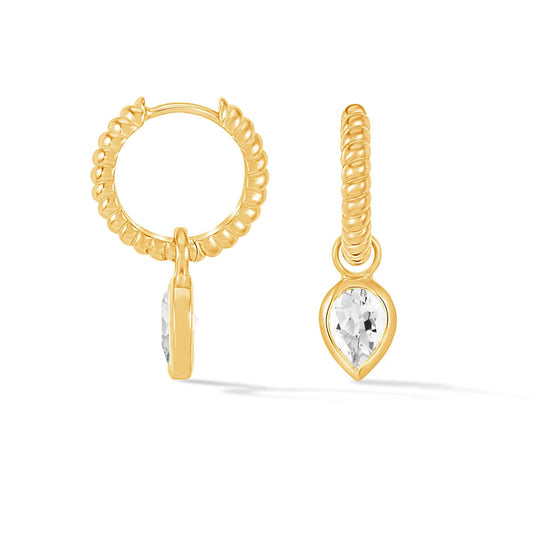 Dower & Hall Twist Huggie Charm Hoops HHE83-V-WT