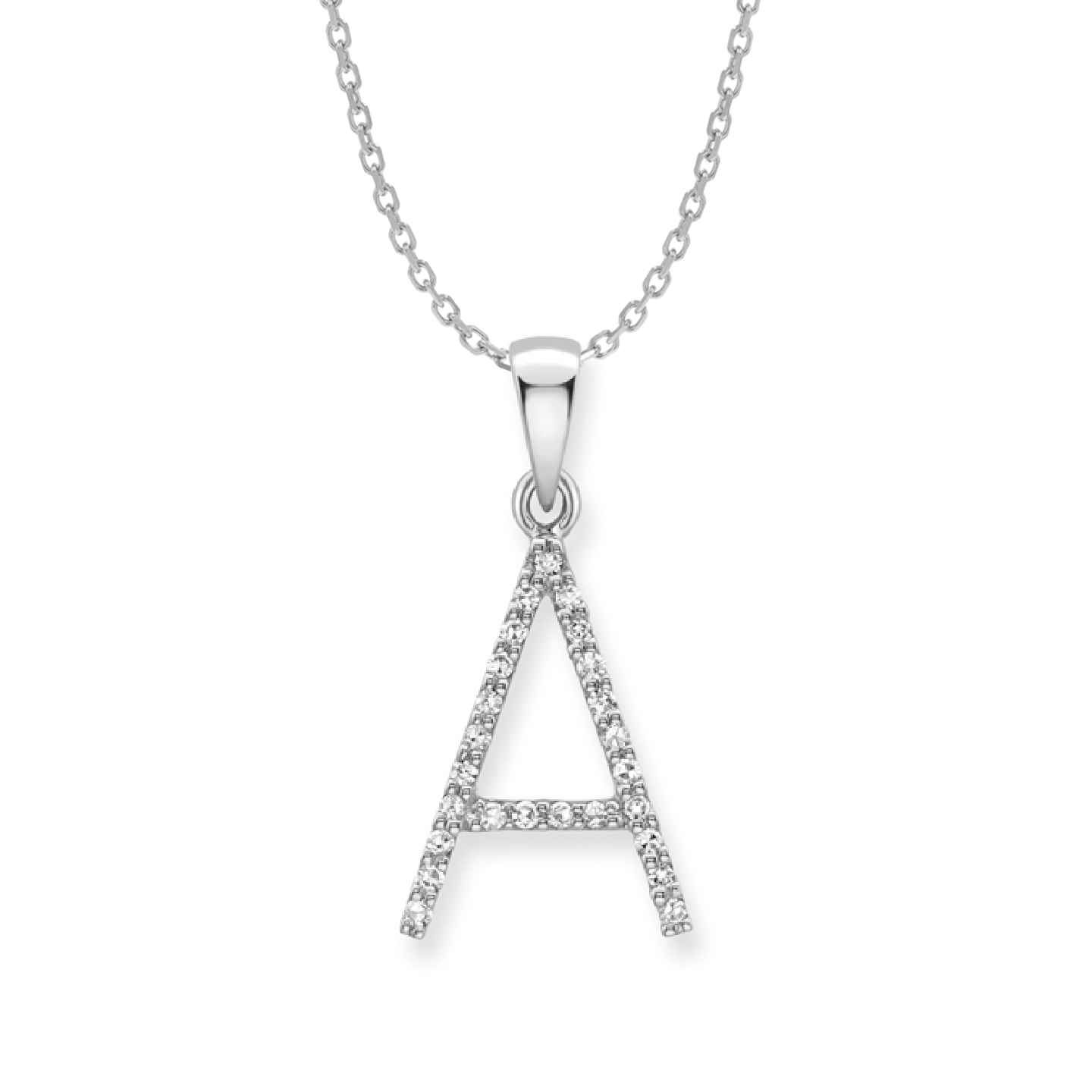 Beards Diamond Initial Pendant "A" 18ct White Gold