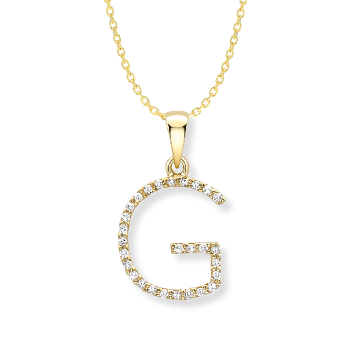 Beards Diamond Initial Pendant "G" 18ct Yellow Gold