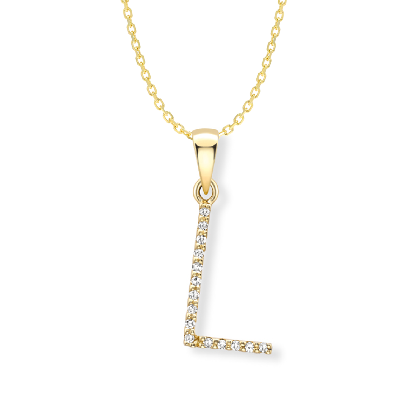 Beards Diamond Initial Pendant "L" 18ct Yellow Gold