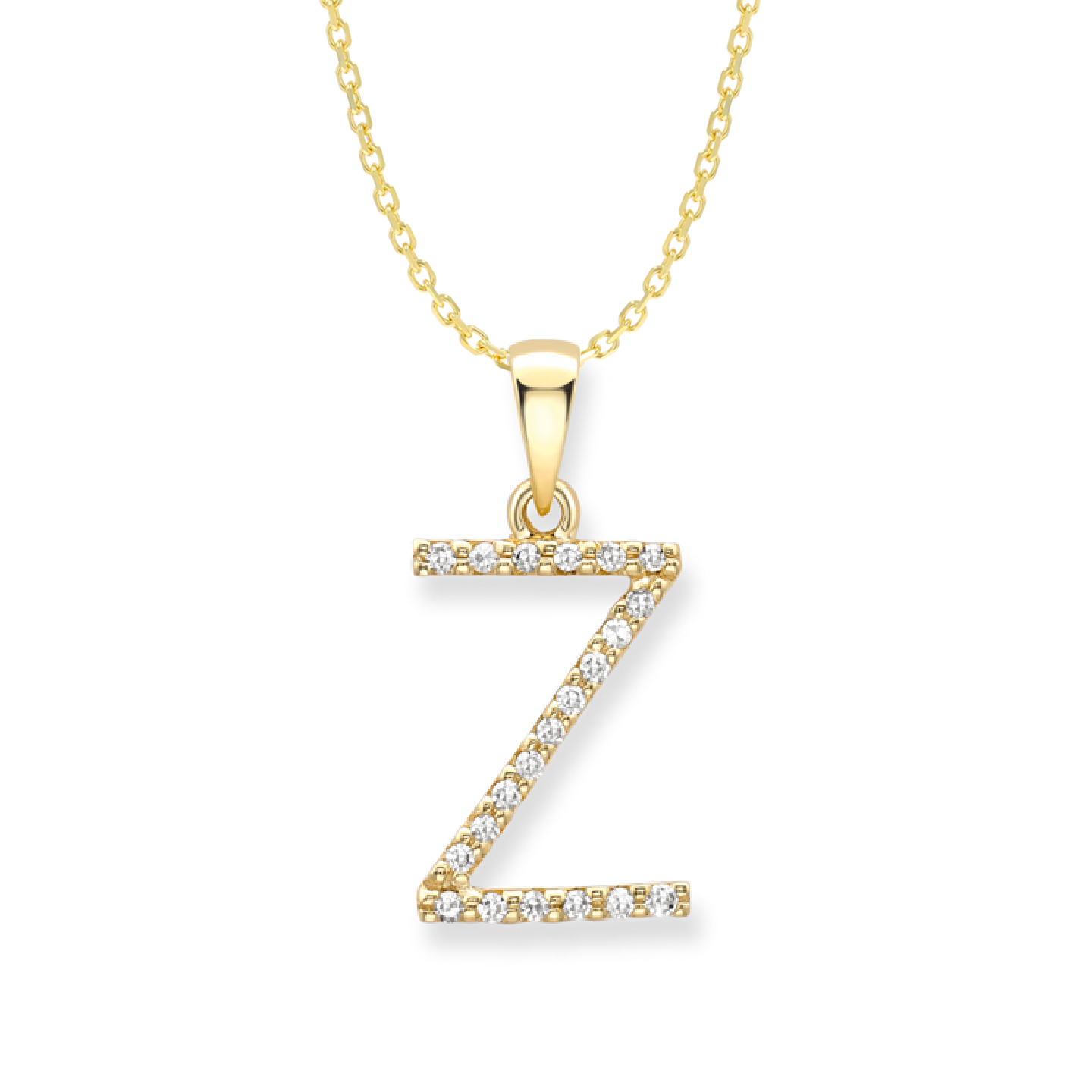 Beards Diamond Initial Pendant "Z" 18ct Yellow Gold